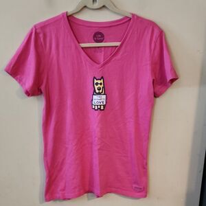 Life Is Good Bright Pink Graphic Tee